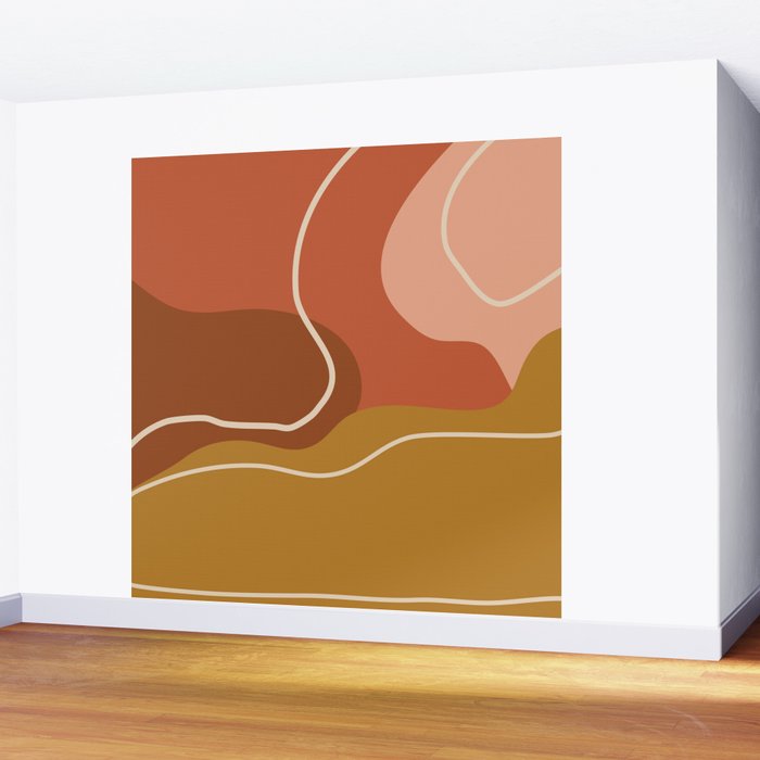 Abstract Organic Shapes in Zen Desert Color  Wall Mural Gallery Image 2