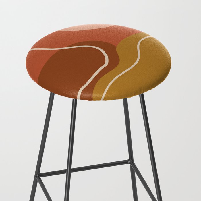 Abstract Organic Shapes in Zen Desert Color  Stool Gallery Image 2