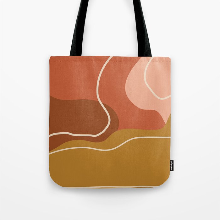 Abstract Organic Shapes in Zen Desert Color  Tote Bag Gallery Image 1