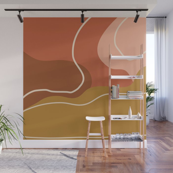 Abstract Organic Shapes in Zen Desert Color  Wall Mural Gallery Image 1