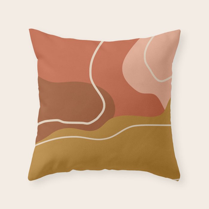 Abstract Organic Shapes in Zen Desert Color  Throw Pillow Gallery Image 6