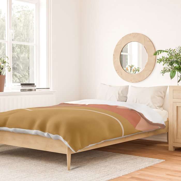 Abstract Organic Shapes in Zen Desert Color  Duvet Cover Gallery Image 2