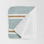 Cadence Stripes - dusty blue and rust Throw Blanket Gallery Image 3