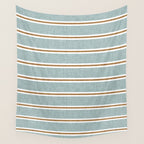 Cadence Stripes - dusty blue and rust Wall Tapestry Gallery Image 4