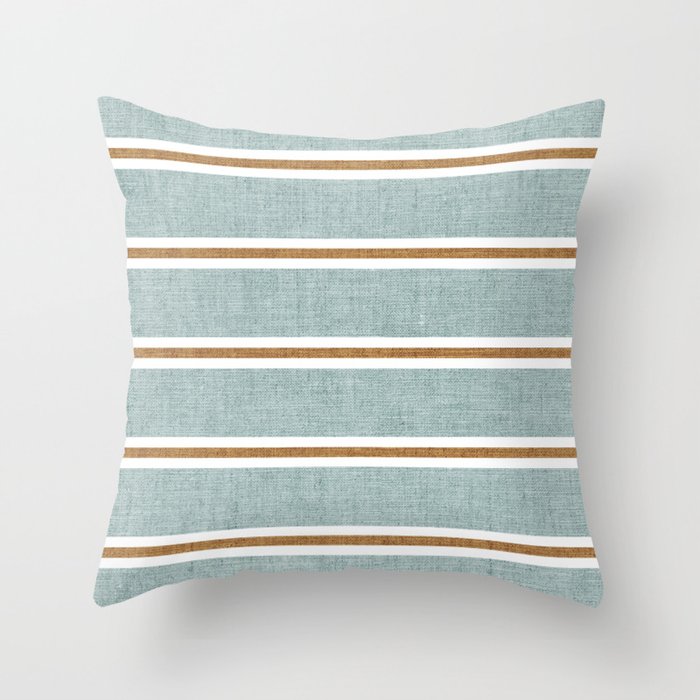 Cadence Stripes - dusty blue and rust Throw Pillow Gallery Image 6