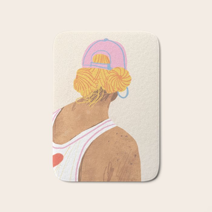 Baseball girl Bath Mat Gallery Image 1