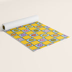 Yellow Happy Face Checkerboard Print Yoga Mat Gallery Image 2