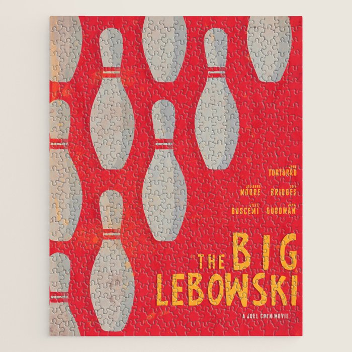 The Big Lebowski - Movie Poster, Coen brothers film, Jeff Bridges, John Turturro, bowling Jigsaw Puzzle Gallery Image 1