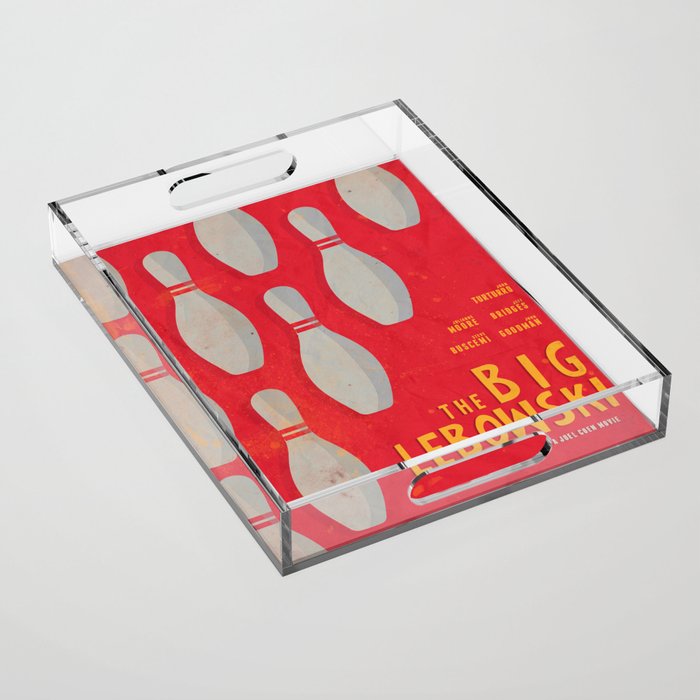The Big Lebowski - Movie Poster, Coen brothers film, Jeff Bridges, John Turturro, bowling Acrylic Tray Gallery Image 1
