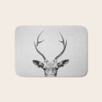 Deer - Black & White Bath Mat Gallery Image 1
