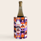 Diverse people in halloween costume pattern Wine Chiller Gallery Image 1