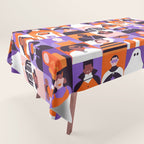 Diverse people in halloween costume pattern Tablecloth Gallery Image 1