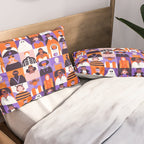 Diverse people in halloween costume pattern Pillow Sham Gallery Image 2