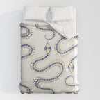 Snake Skeleton - Navy & Gold Palette Duvet Cover Gallery Image 6