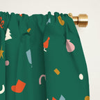 Retro abstract christmas decoration pattern Window Curtain Gallery Image 2
