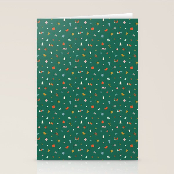 Retro abstract christmas decoration pattern Stationery Card Gallery Image 2