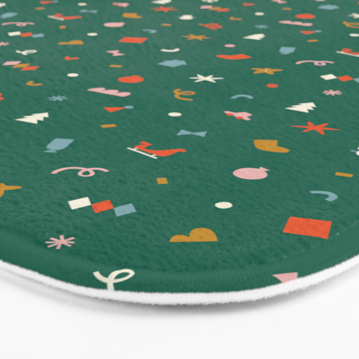 Retro abstract christmas decoration pattern Bath Mat Gallery Image 3