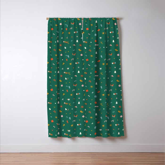 Retro abstract christmas decoration pattern Window Curtain Gallery Image 3