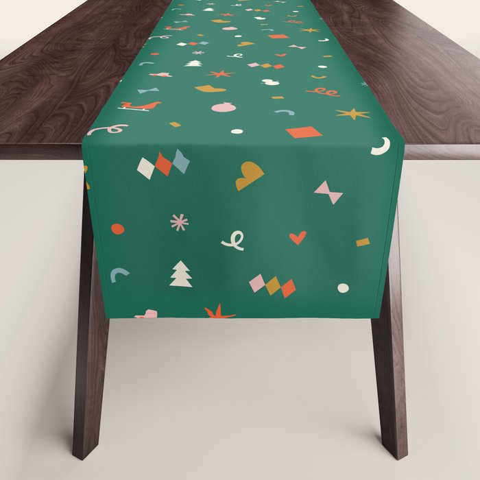 Retro abstract christmas decoration pattern Table Runner Gallery Image 1