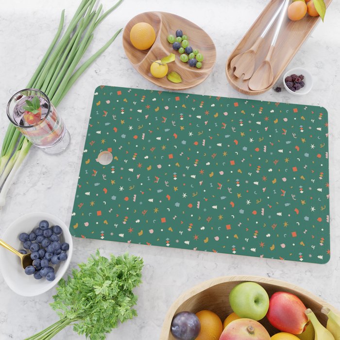 Retro abstract christmas decoration pattern Cutting Board Gallery Image 2