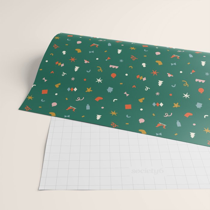 Retro abstract christmas decoration pattern Wrapping Paper Gallery Image 2