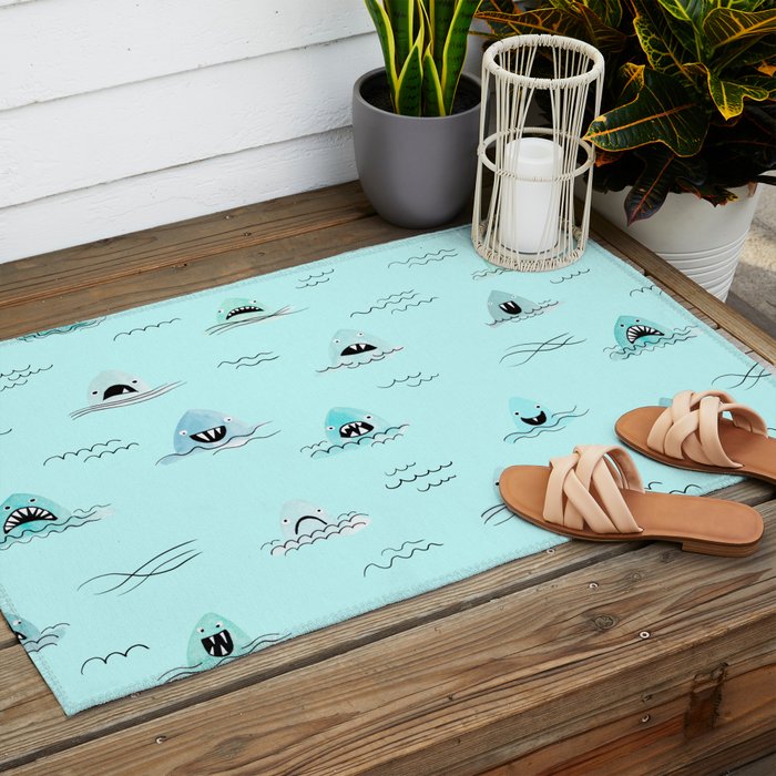Sharkhead - Shark Pattern Outdoor Rug Gallery Image 2