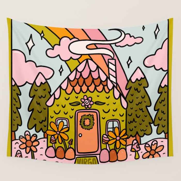 Virgo Gingerbread House Wall Tapestry Gallery Image 4
