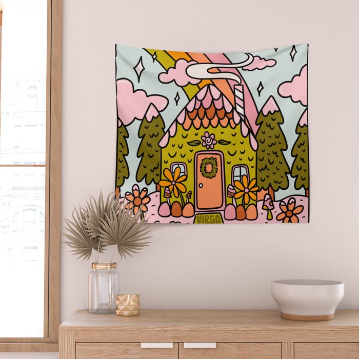 Virgo Gingerbread House Wall Tapestry Gallery Image 2