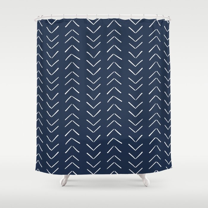 Boho Big Arrows in Navy Shower Curtain Gallery Image 1
