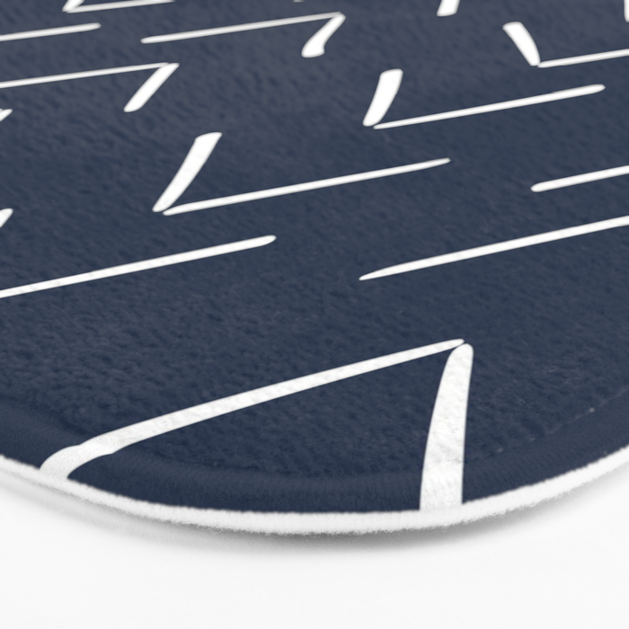 Boho Big Arrows in Navy Bath Mat Gallery Image 3