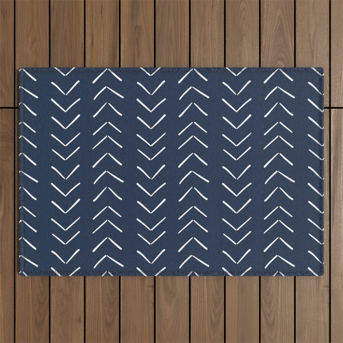 Boho Big Arrows in Navy Outdoor Rug Gallery Image 1
