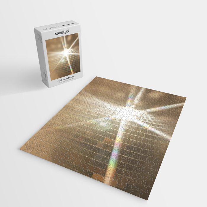 Golden Disco Ball 70s Festive Sparkle Glow Photography Jigsaw Puzzle Gallery Image 2