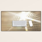 Golden Disco Ball 70s Festive Sparkle Glow Photography Desk Mat Gallery Image 1