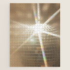 Golden Disco Ball 70s Festive Sparkle Glow Photography Jigsaw Puzzle Gallery Image 1