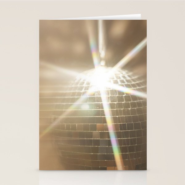 Golden Disco Ball 70s Festive Sparkle Glow Photography Stationery Card Gallery Image 2