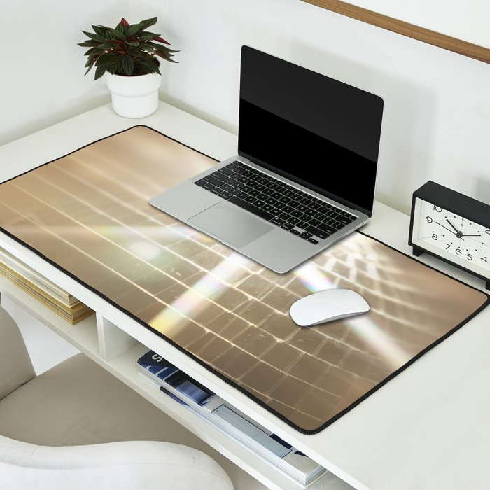 Golden Disco Ball 70s Festive Sparkle Glow Photography Desk Mat Gallery Image 2