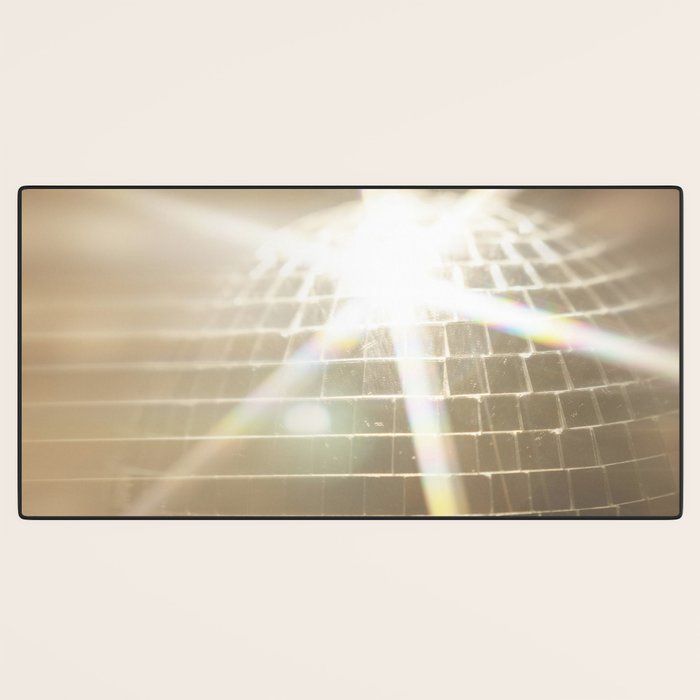 Golden Disco Ball 70s Festive Sparkle Glow Photography Desk Mat Gallery Image 3