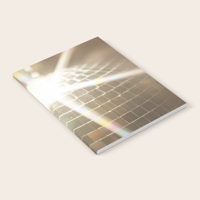Golden Disco Ball 70s Festive Sparkle Glow Photography Notebook Gallery Image 1