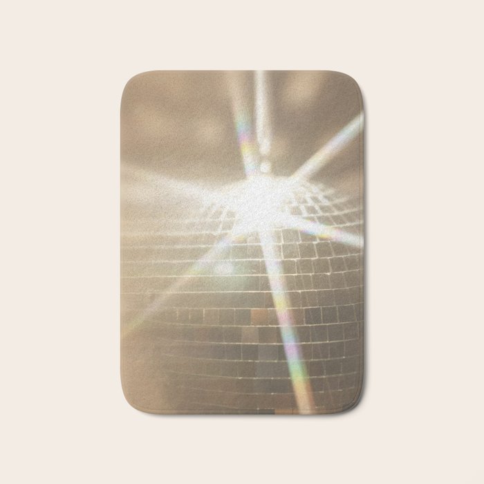 Golden Disco Ball 70s Festive Sparkle Glow Photography Bath Mat Gallery Image 1