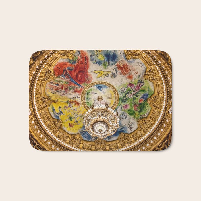 Ceiling Mural of the Palais Garnier Opera House, Paris, France color photograph - photography by  Marc Chagall  Bath Mat Gallery Image 1