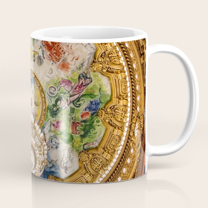 Ceiling Mural of the Palais Garnier Opera House, Paris, France color photograph - photography by  Marc Chagall  Coffee Mug Gallery Image 1