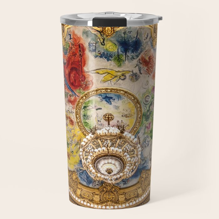 Ceiling Mural of the Palais Garnier Opera House, Paris, France color photograph - photography by  Marc Chagall  Travel Mug Gallery Image 1