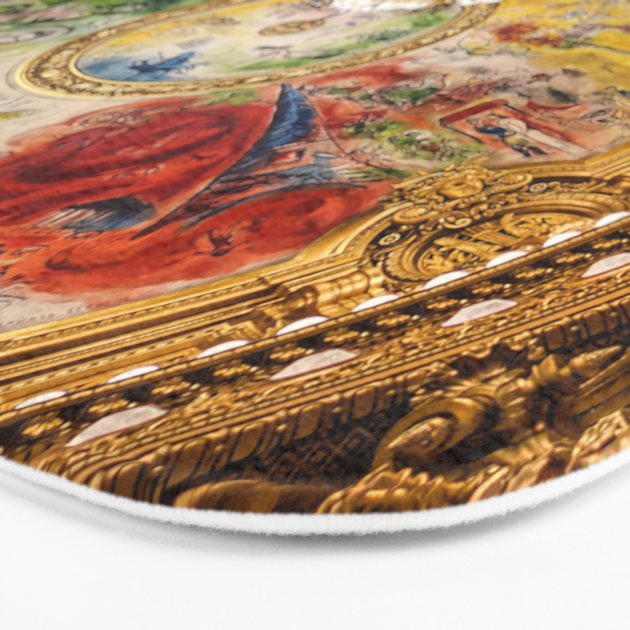 Ceiling Mural of the Palais Garnier Opera House, Paris, France color photograph - photography by  Marc Chagall  Bath Mat Gallery Image 3