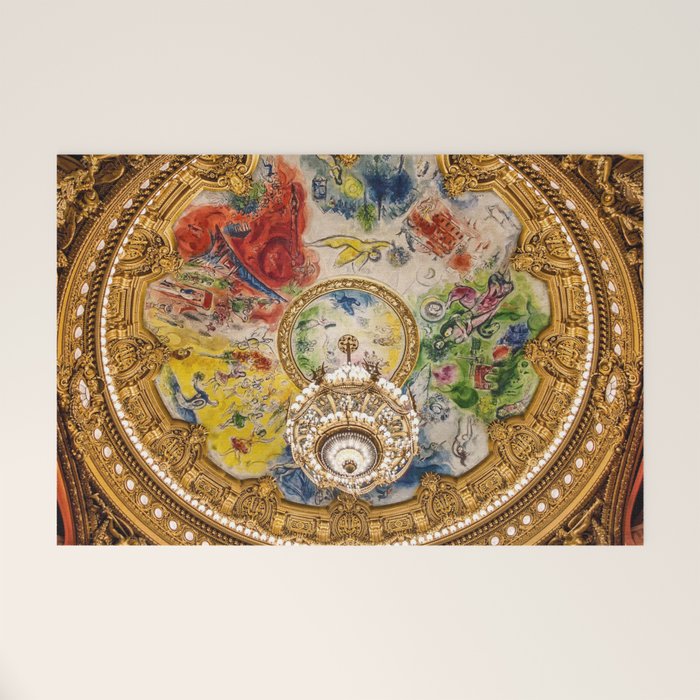 Ceiling Mural of the Palais Garnier Opera House, Paris, France color photograph - photography by  Marc Chagall  Welcome Mat Gallery Image 1