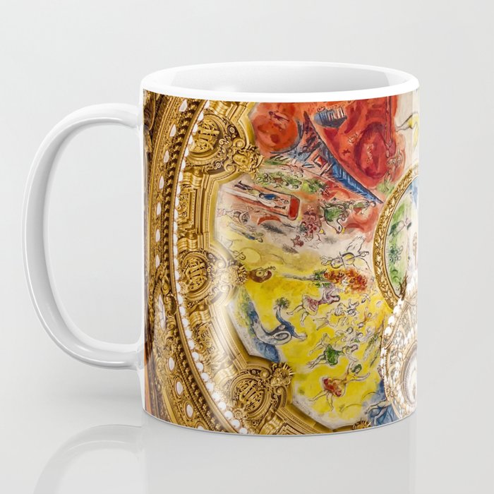 Ceiling Mural of the Palais Garnier Opera House, Paris, France color photograph - photography by  Marc Chagall  Coffee Mug Gallery Image 3