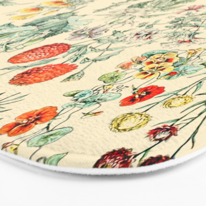 Wildflower Diagram // Fleurs II by Adolphe Millot XL 19th Century Science Textbook Artwork Bath Mat Gallery Image 3