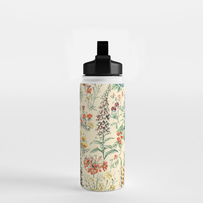 Wildflower Diagram // Fleurs II by Adolphe Millot XL 19th Century Science Textbook Artwork Water Bottle Gallery Image 2