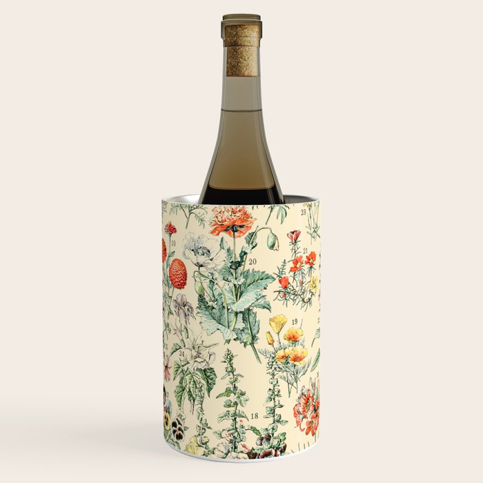 Wildflower Diagram // Fleurs II by Adolphe Millot XL 19th Century Science Textbook Artwork Wine Chiller Gallery Image 1