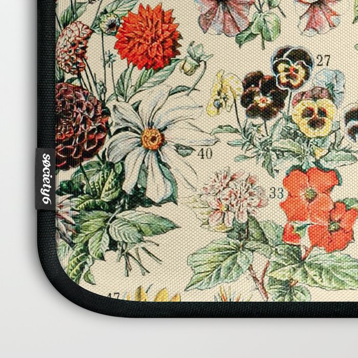 Wildflower Diagram // Fleurs II by Adolphe Millot XL 19th Century Science Textbook Artwork Laptop Sleeve Gallery Image 3