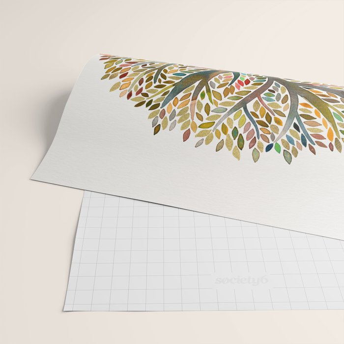 Tree of Life Watercolor - Autumn Wrapping Paper Gallery Image 2